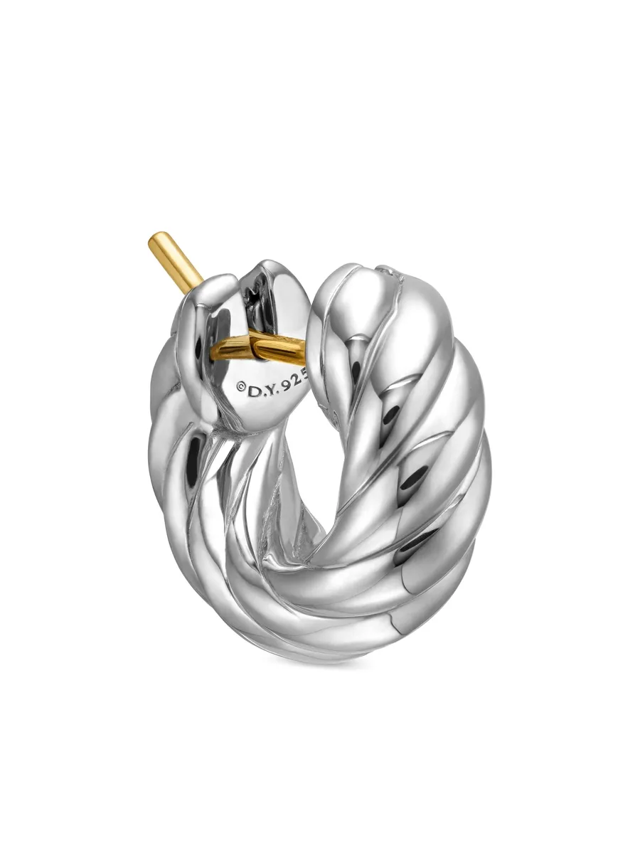 серебряные серьги-кольца Sculpted Cable (14.4 мм) 12