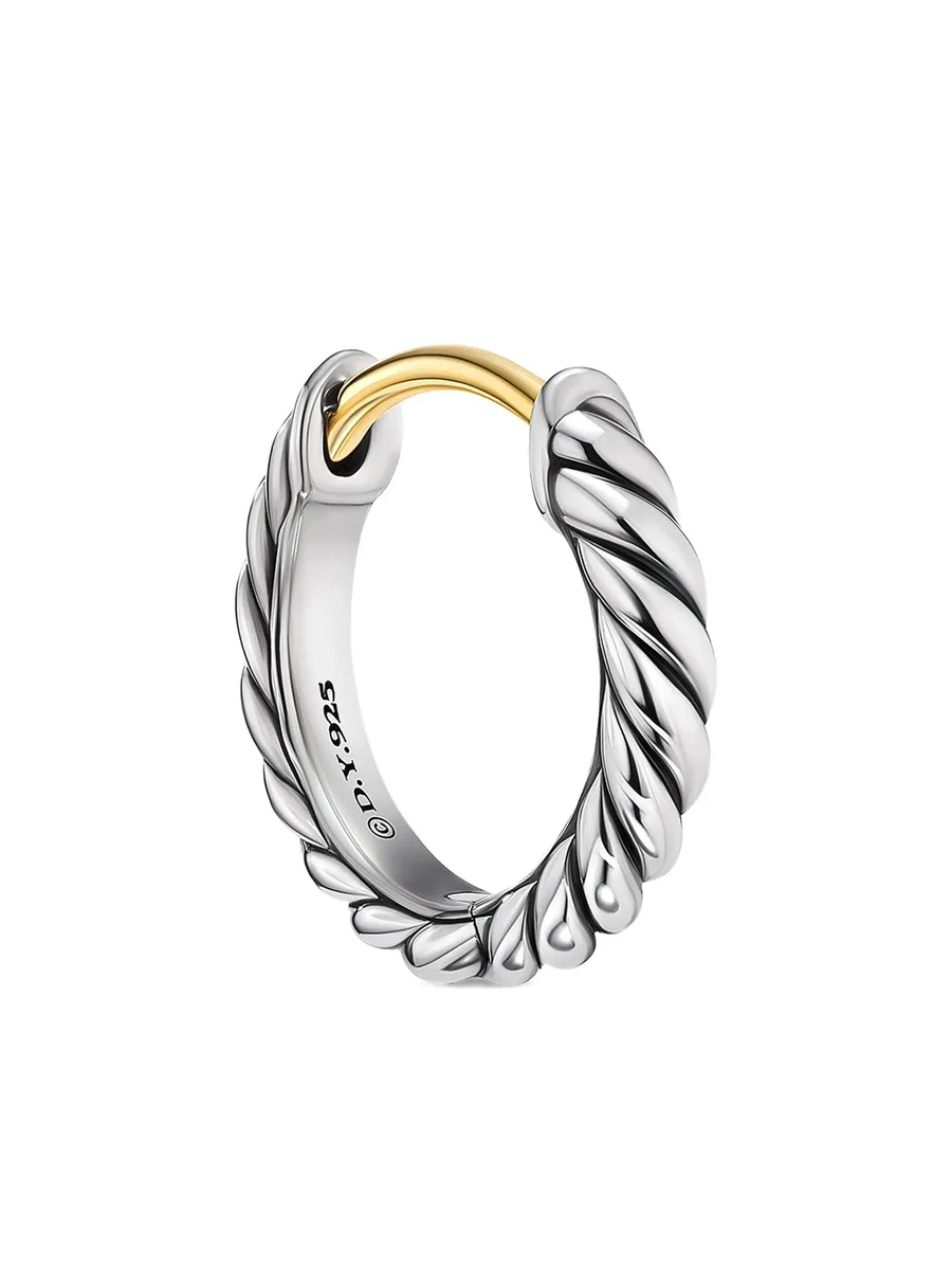 серебряные серьги-хагги Sculpted Cable Micro (10.7 мм) 5