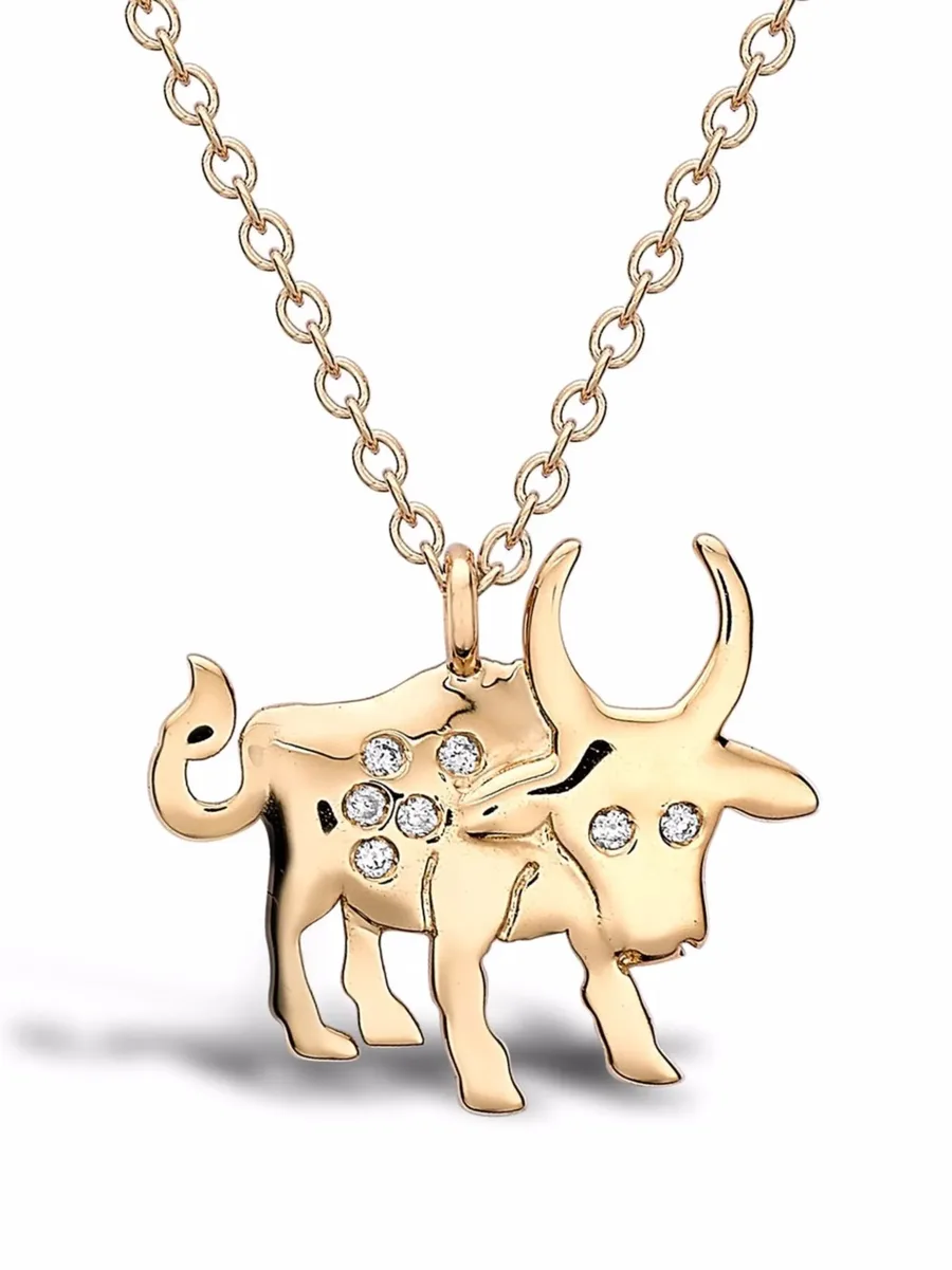 колье Zodiac Ox из желтого золота с бриллиантами 1