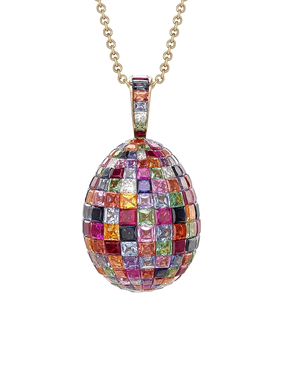 колье Fabergé Imperial Mosaic Egg из желтого золота с подвеской 3