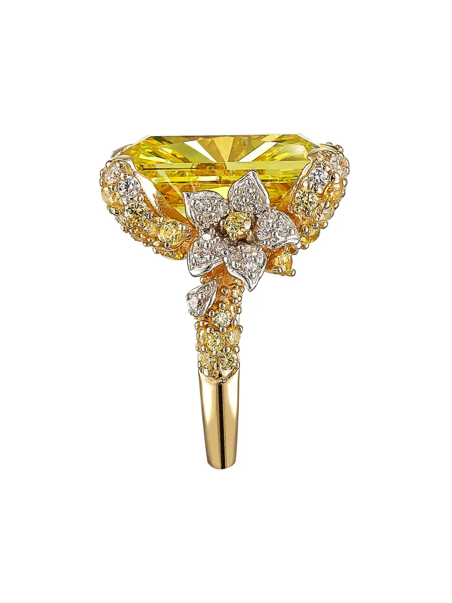 позолоченное кольцо Lemon Cinderella с камнями 6