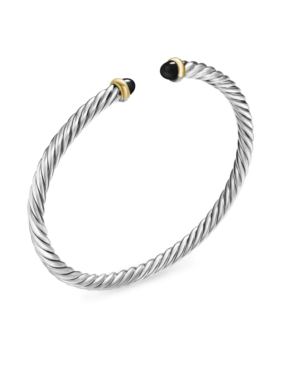 браслет Cable Flex из серебра и желтого золота (4 мм) 6