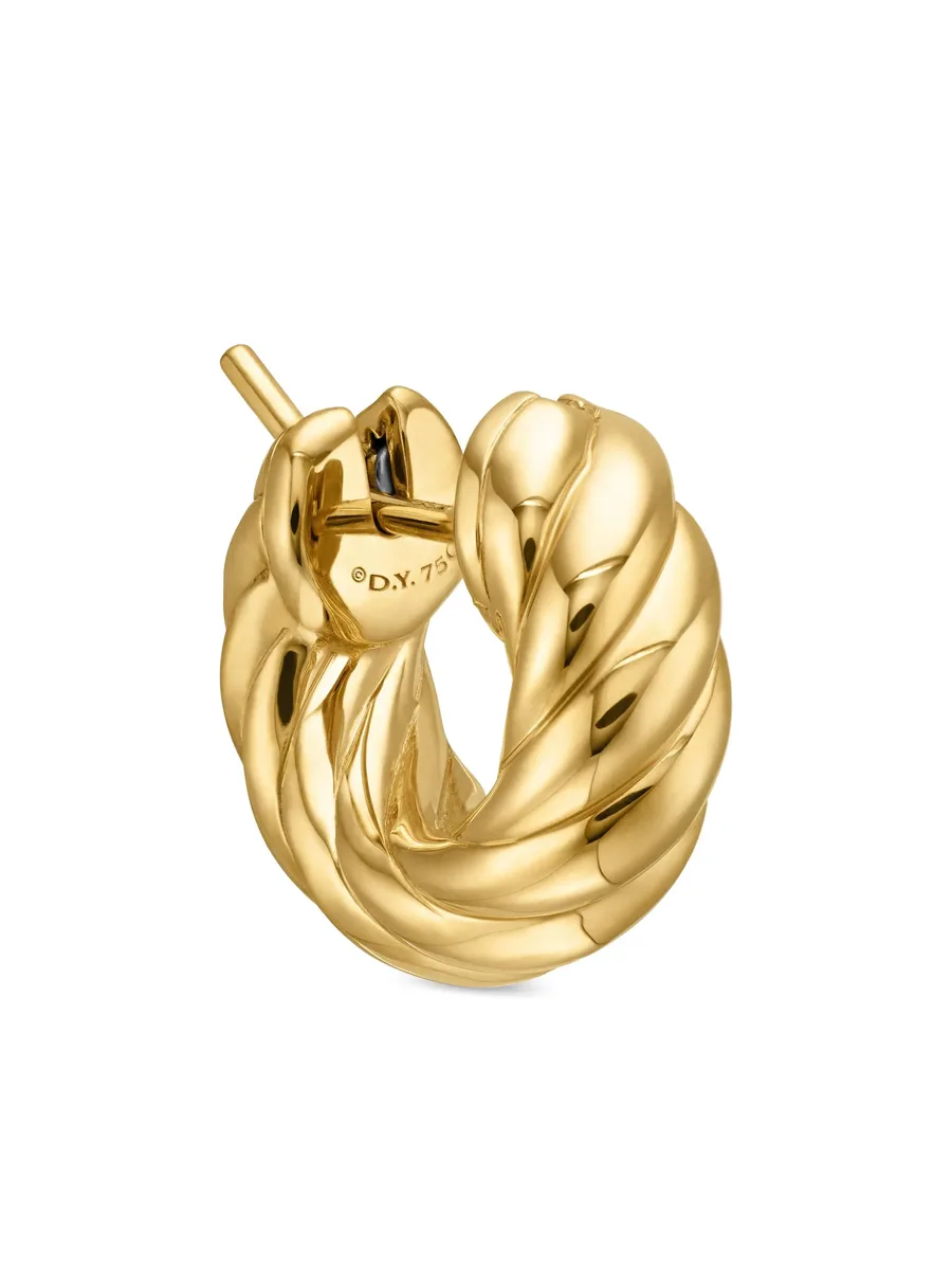 серьги-кольца Sculpted Cable из желтого золота (14.4 мм) 12