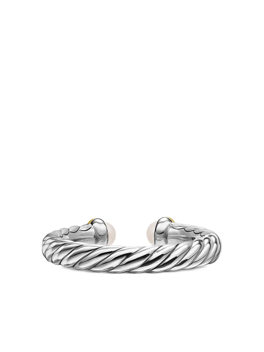 кольцо Petite Cable из серебра и желтого золота с жемчугом 5