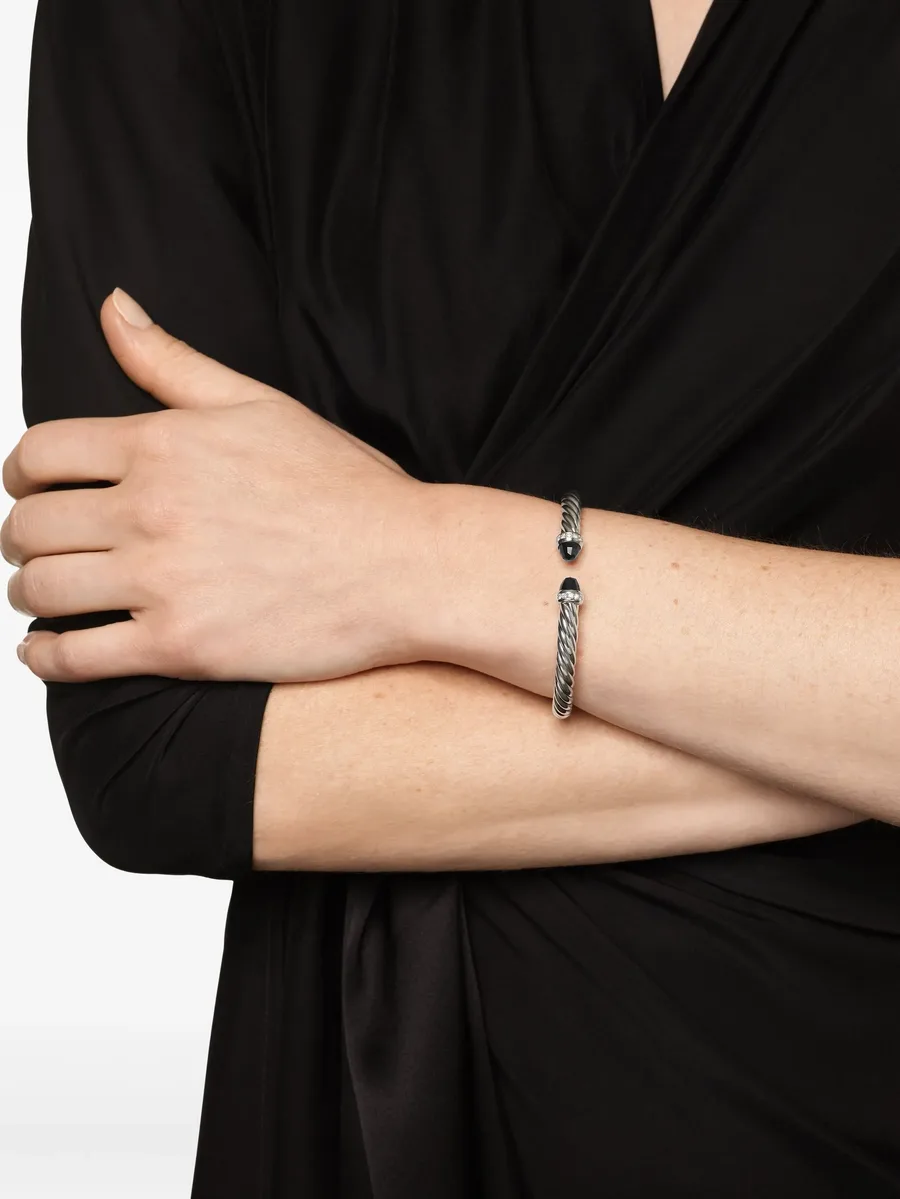 серебряный браслет Cable Flex® с бриллиантами и ониксом 4