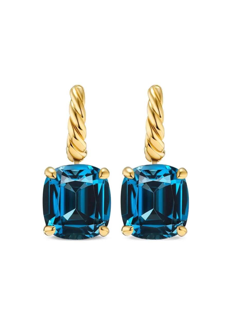 серьги-подвески Marbella из желтого золота с топазами 1