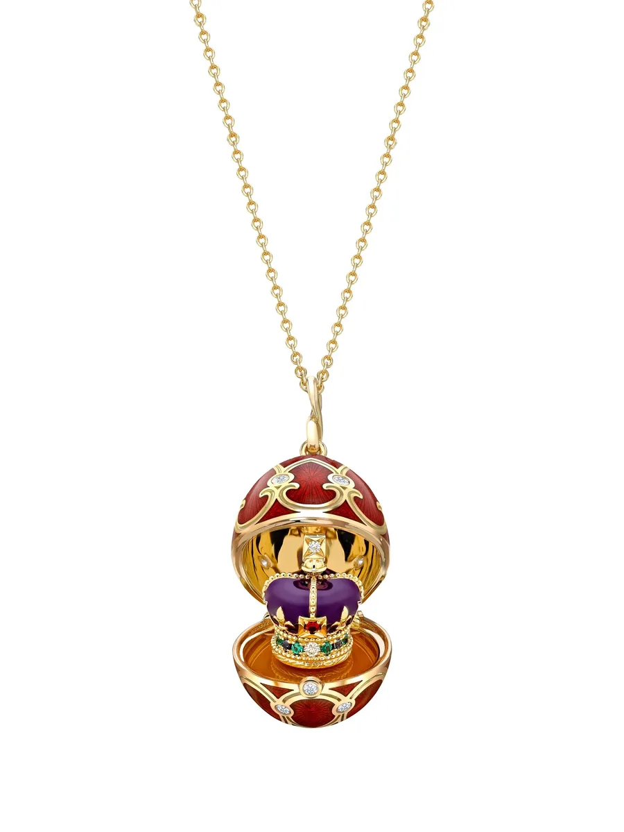 подвеска Heritage Coronation Crown Surprise из желтого золота с бриллиантами 1