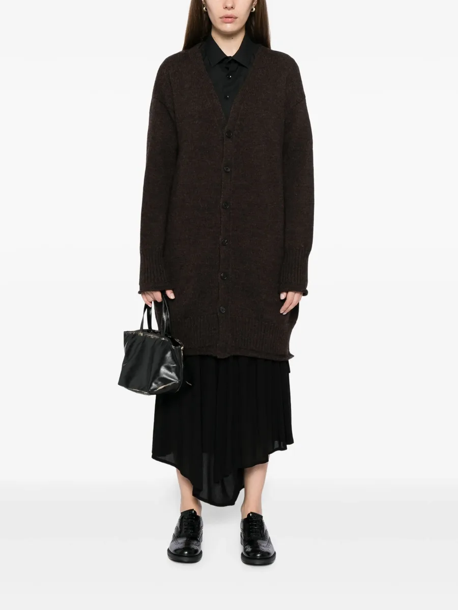 logo-printed v-neck cardigan 3
