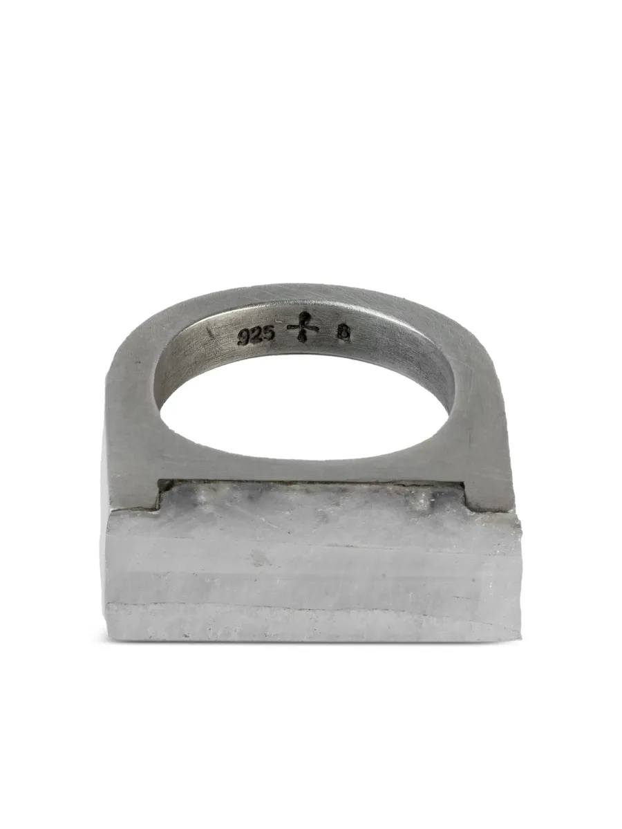 серебряное кольцо Plate Single с кварцем 1