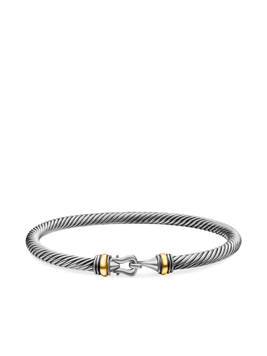 браслет Buckle Classic Cable из желтого золота и серебра (4 мм) 8