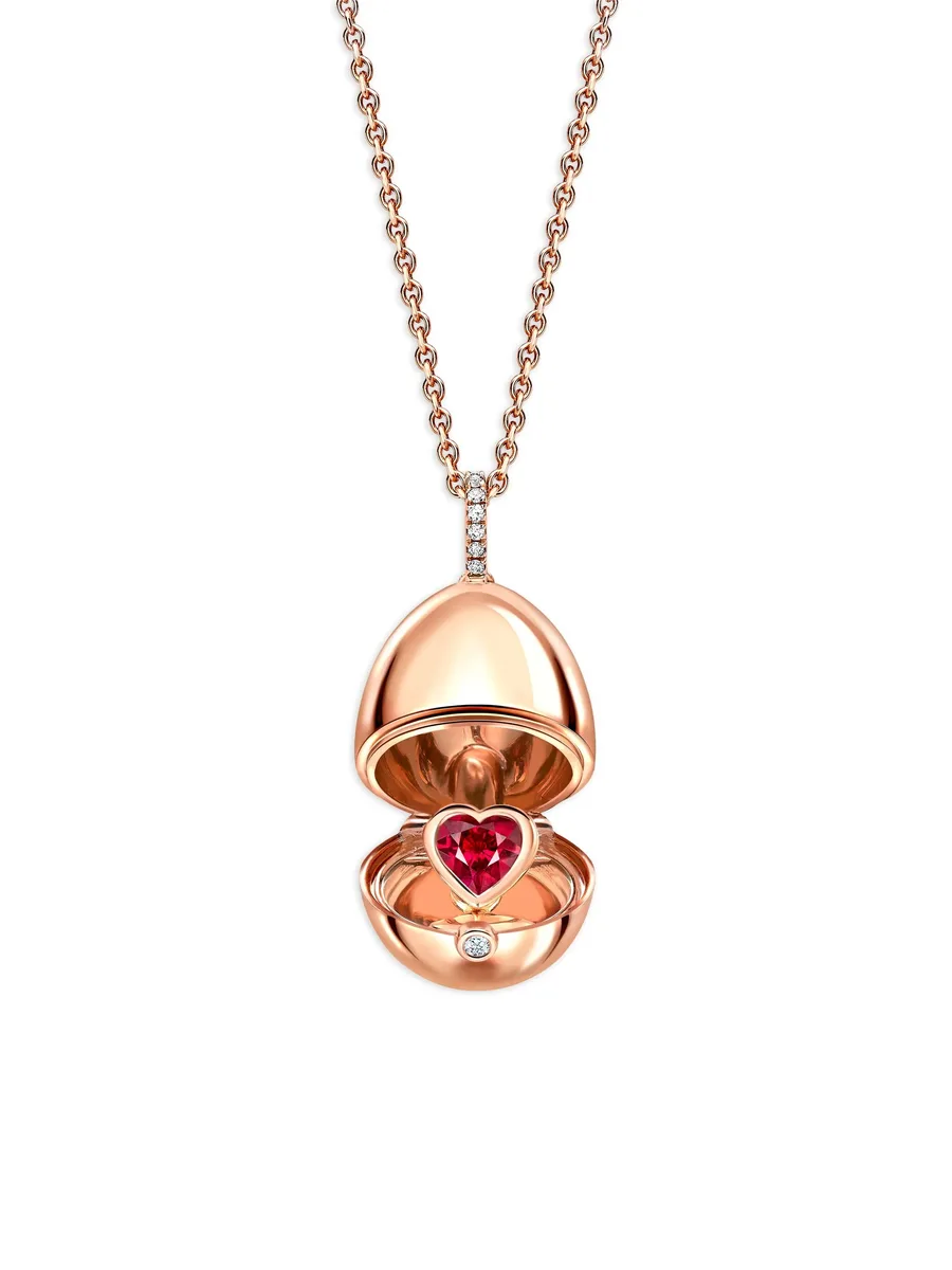 колье Fabergé Essence Heart Surprise из розового золота с рубином 1