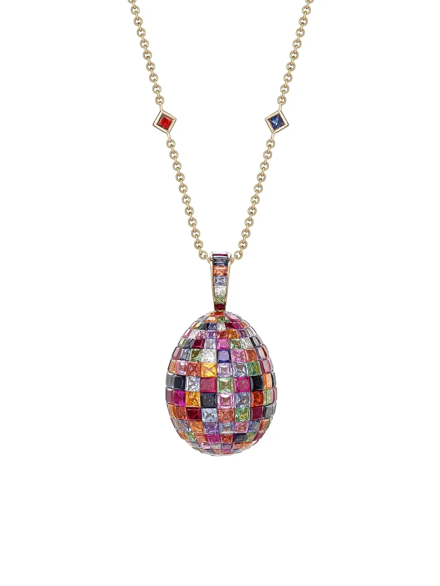 колье Fabergé Imperial Mosaic Egg из желтого золота с подвеской 1