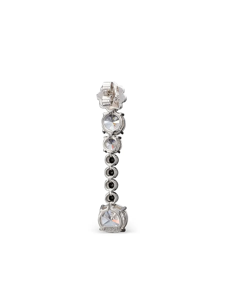 x Robert Wun 14K white gold and rhodium vermeil Garden & Time Morse Code sapphire and diamond earrings 10