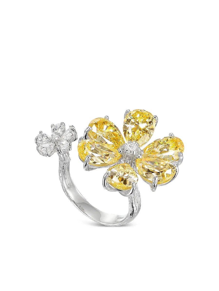 кольцо Daisy Flower из белого золота 8
