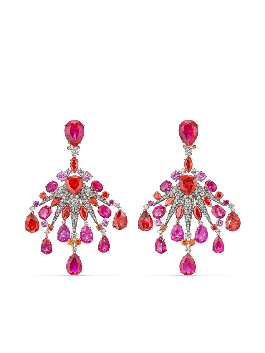 серьги Starburst из желтого золота с камнями 1