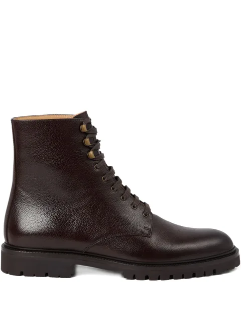 texture-leather ankle boots