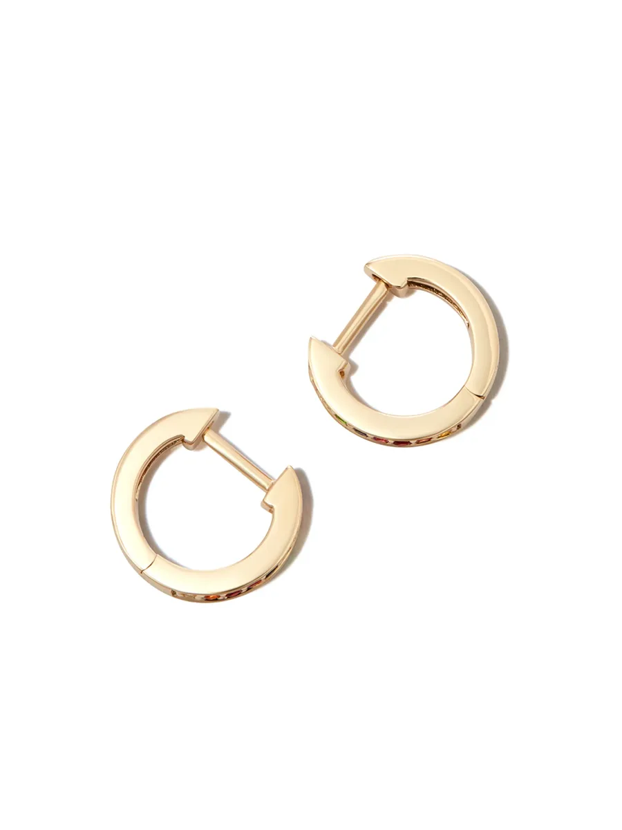 серьги-хагги Rainbow Pavé из желтого золота 5