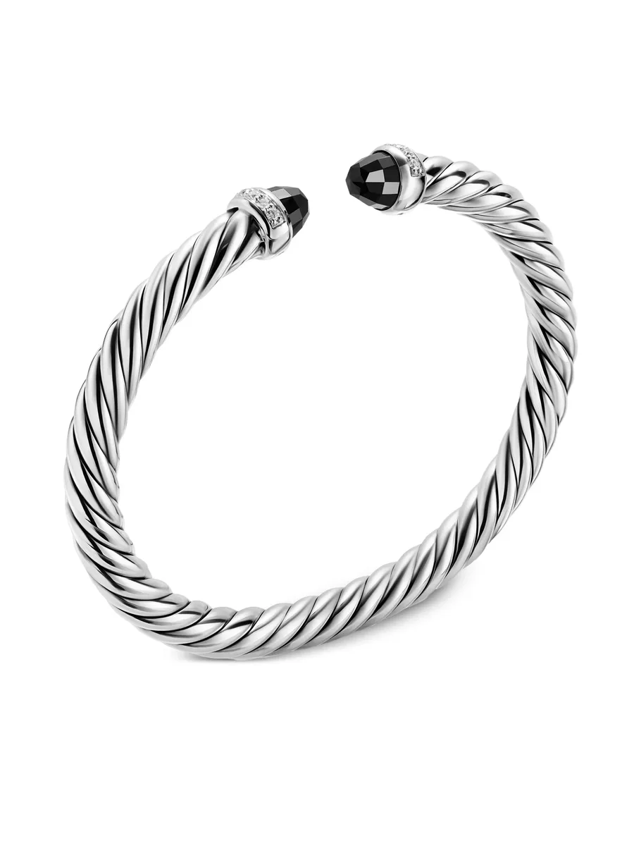 серебряный браслет Cable Flex® с бриллиантами и ониксом 6