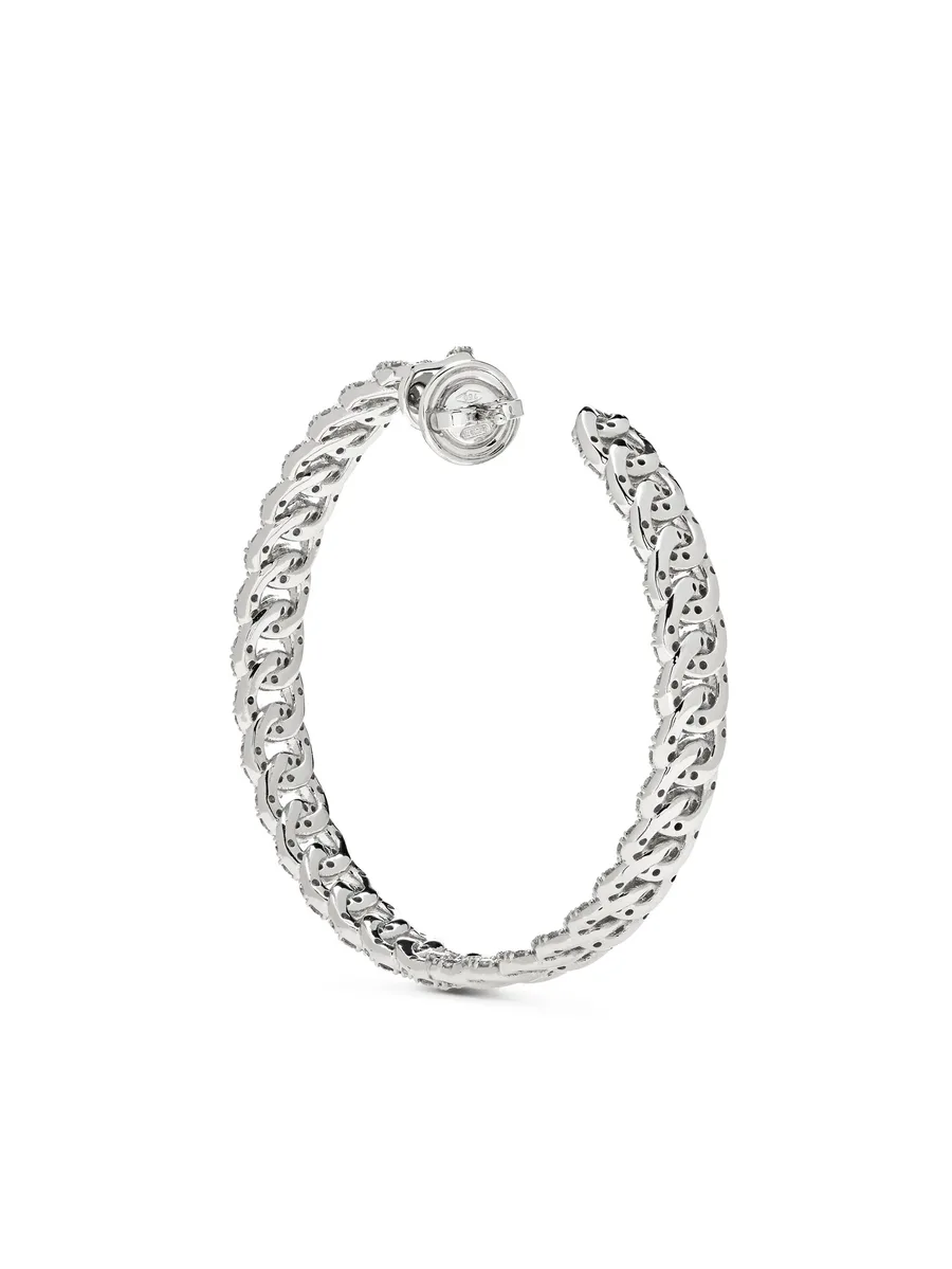 серьги-кольца из белого золота с бриллиантами 5