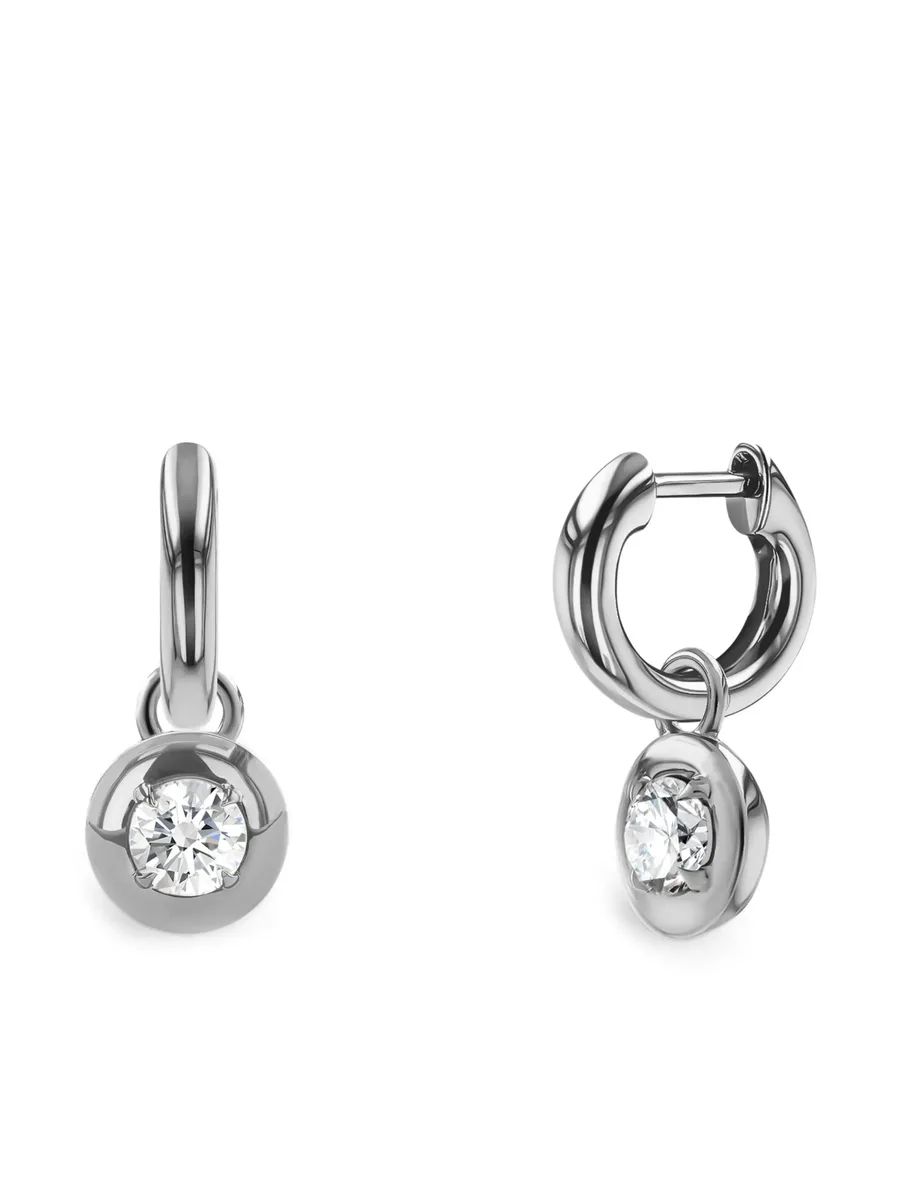 серьги Small Skimming Stone из белого золота с бриллиантами 3