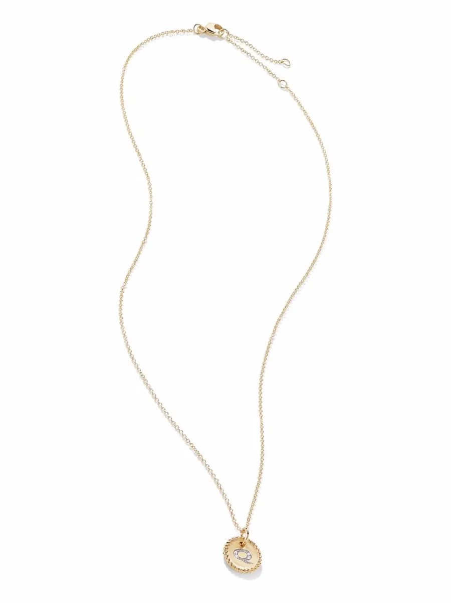 колье Q Initial Charm из желтого золота с бриллиантами 3