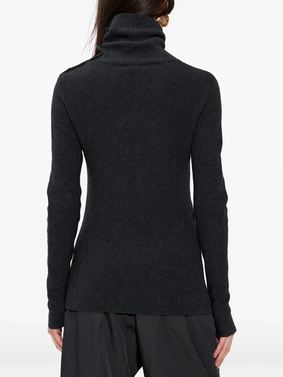button roll-neck sweater 7