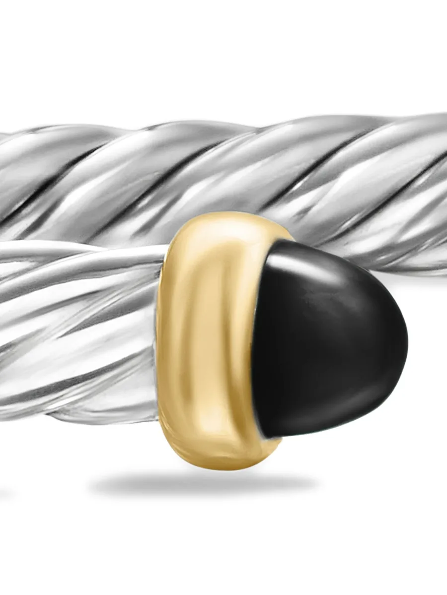 браслет Cable Flex из серебра и желтого золота (4 мм) 11