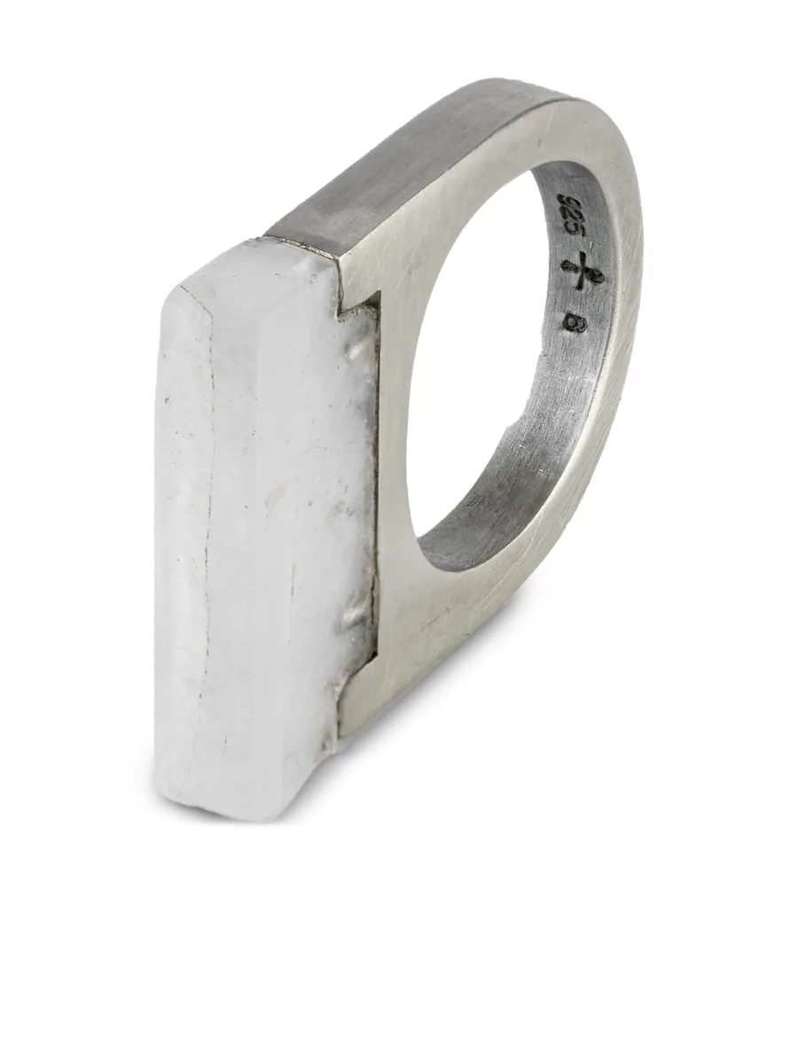 серебряное кольцо Plate Single с кварцем 3