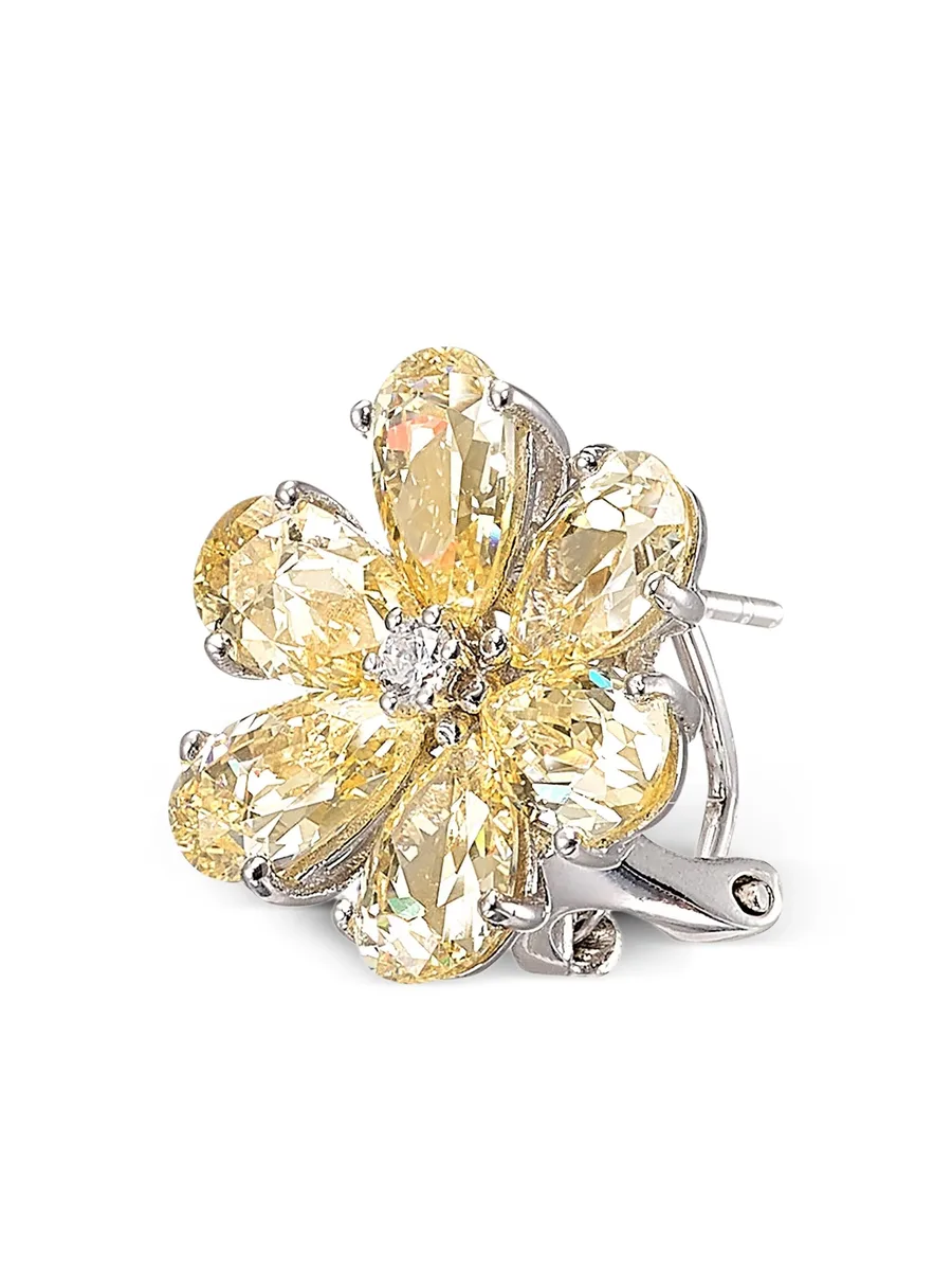 серьги-клипсы Marguerite Daisy из белого золота 8