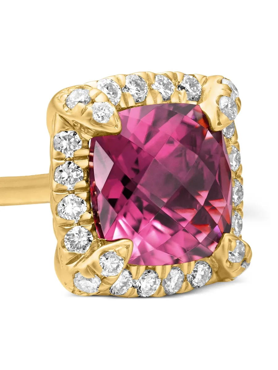 серьги Petite Chatelaine из желтого золота с турмалином и бриллиантами (5 мм) 10