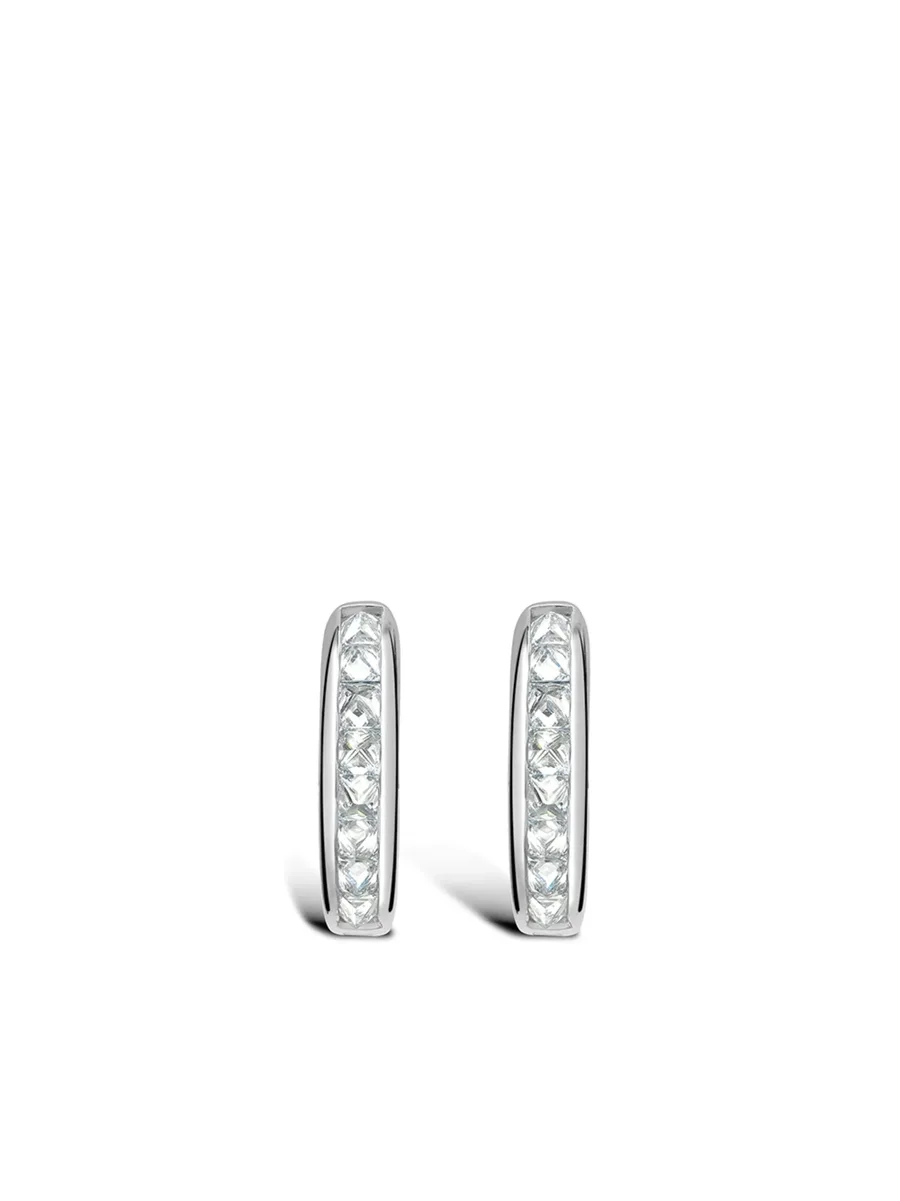 серьги-кольца RockChic из белого золота с бриллиантами 1