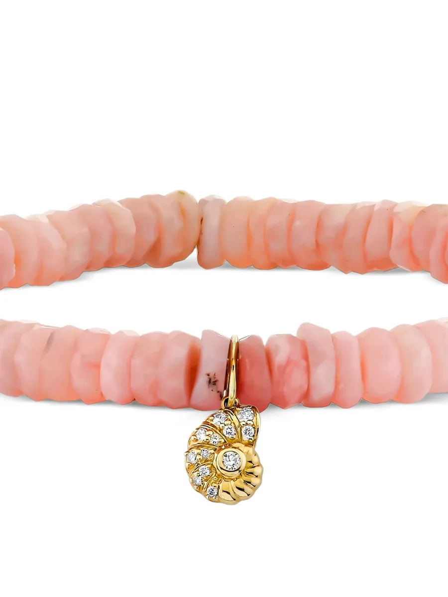 14CT yellow gold small Nautilus opal and diamond bracelet 3