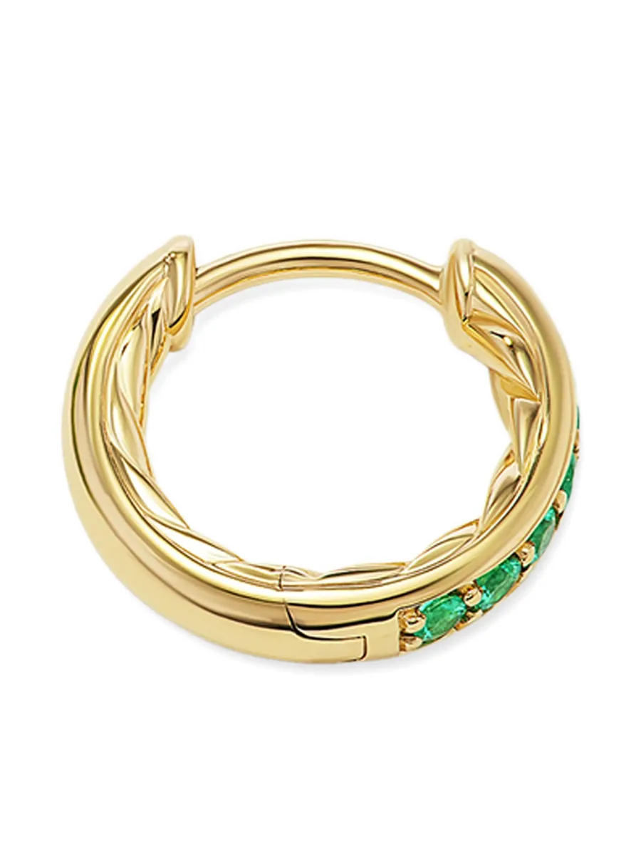 серьги Petite Pavé из желтого золота с изумрудами 7