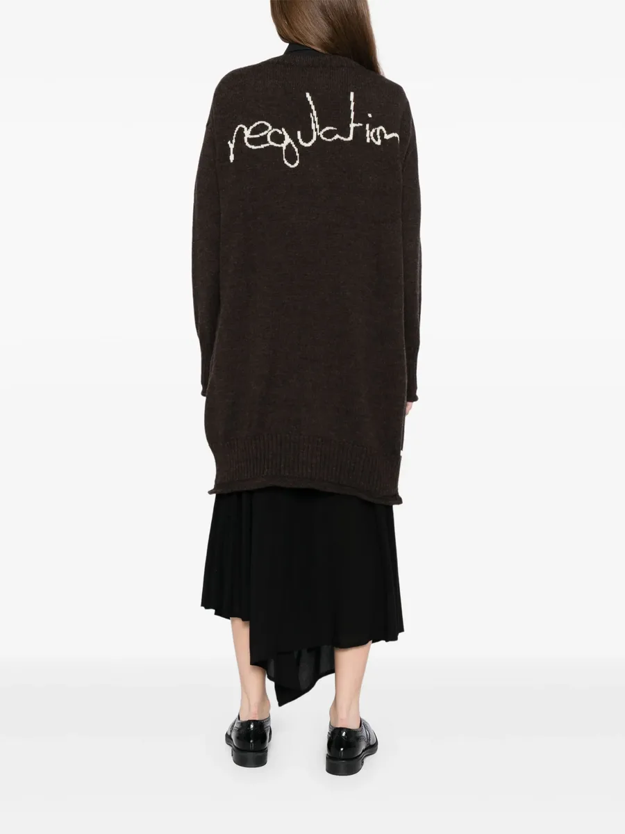 logo-printed v-neck cardigan 7