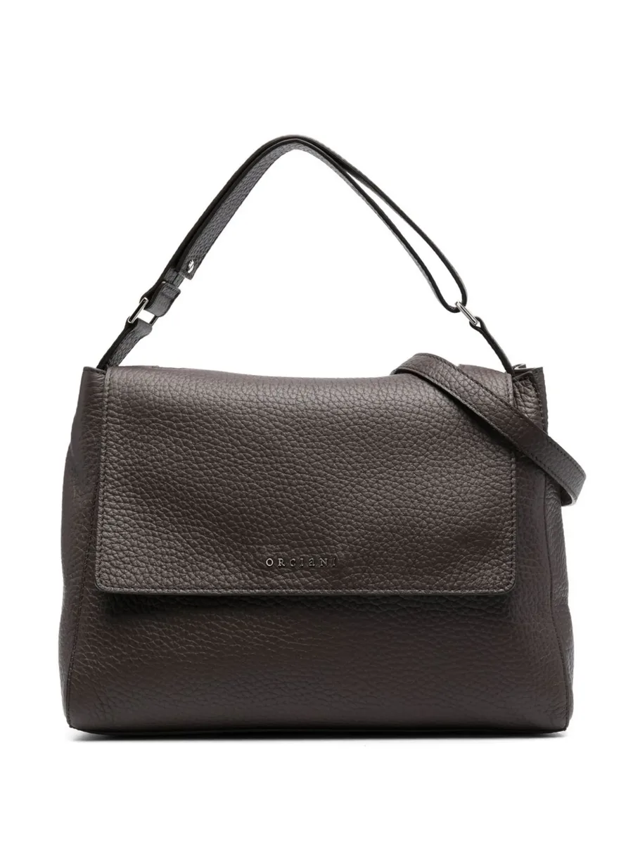 logo-lettering leather bag 1