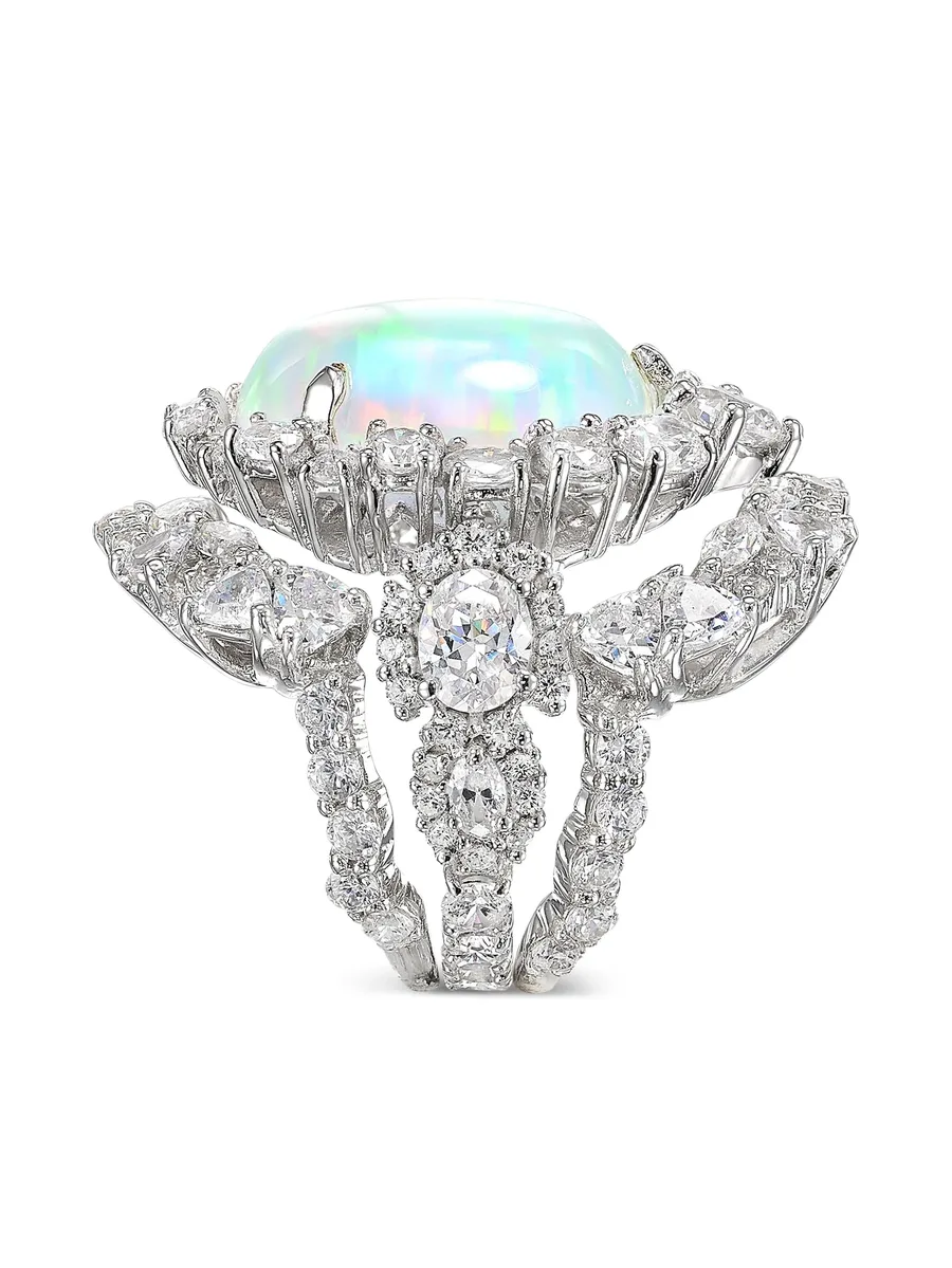 комплект колец Sky Opal Ocean из белого золота 5