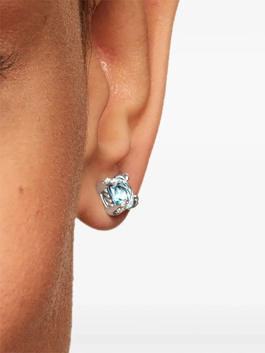серебряные серьги Petite Chatelaine с топазом и бриллиантами (6 мм) 6