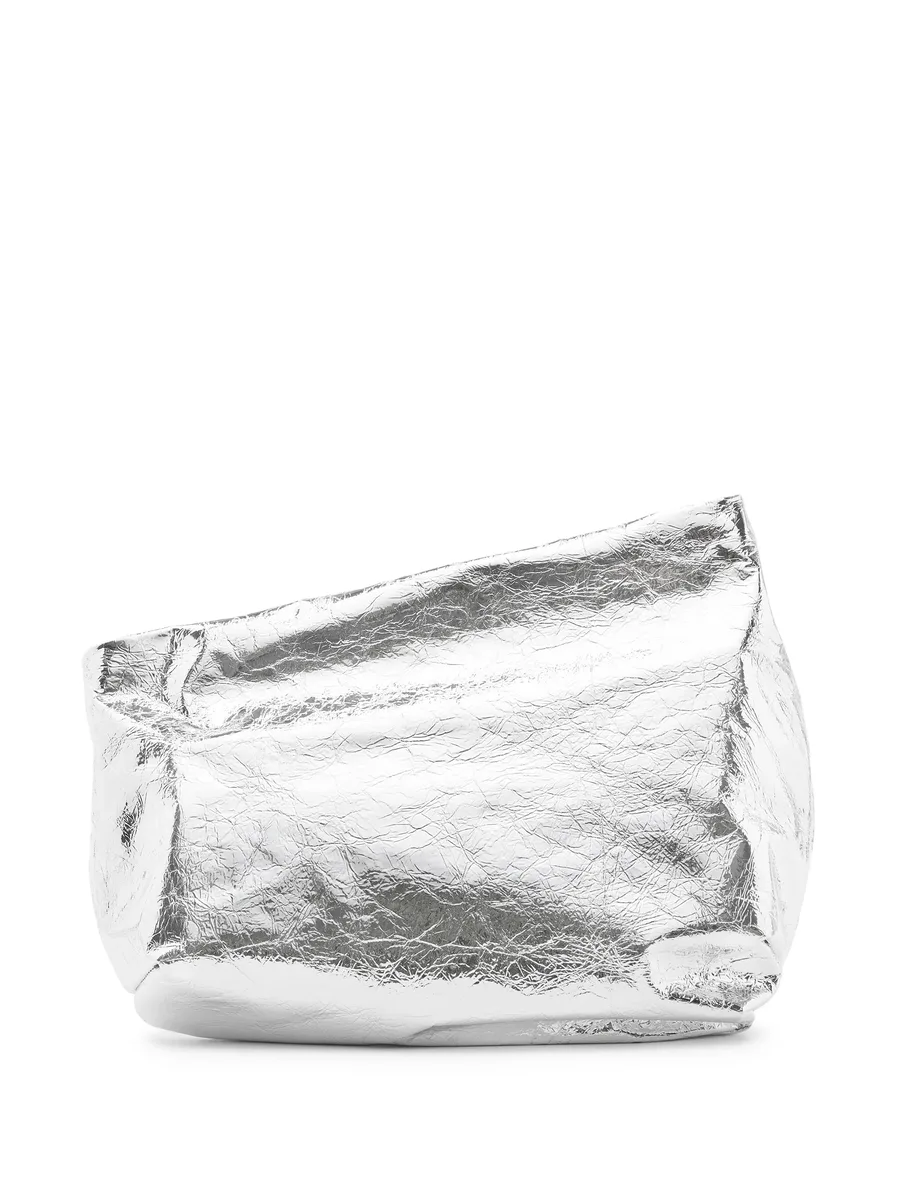 Fanta metallic-effect leather clutch bag 3