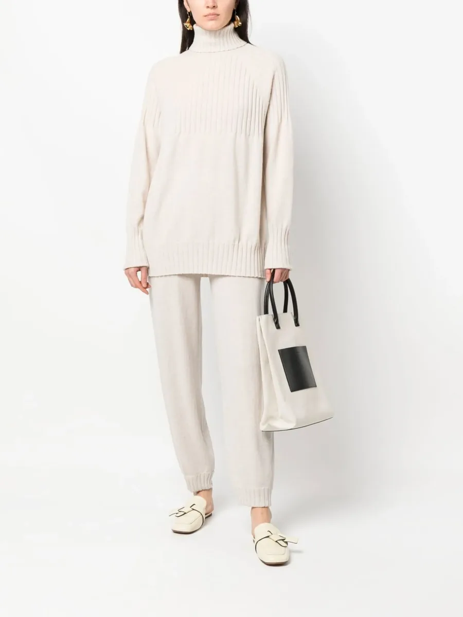 ribbed high-neck cashmere jumper 4