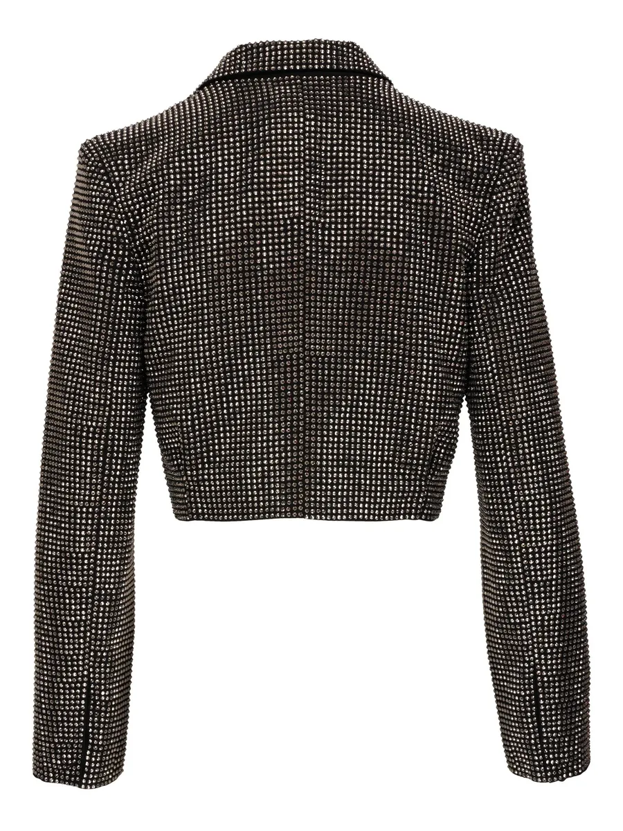укороченный блейзер со стразами 3