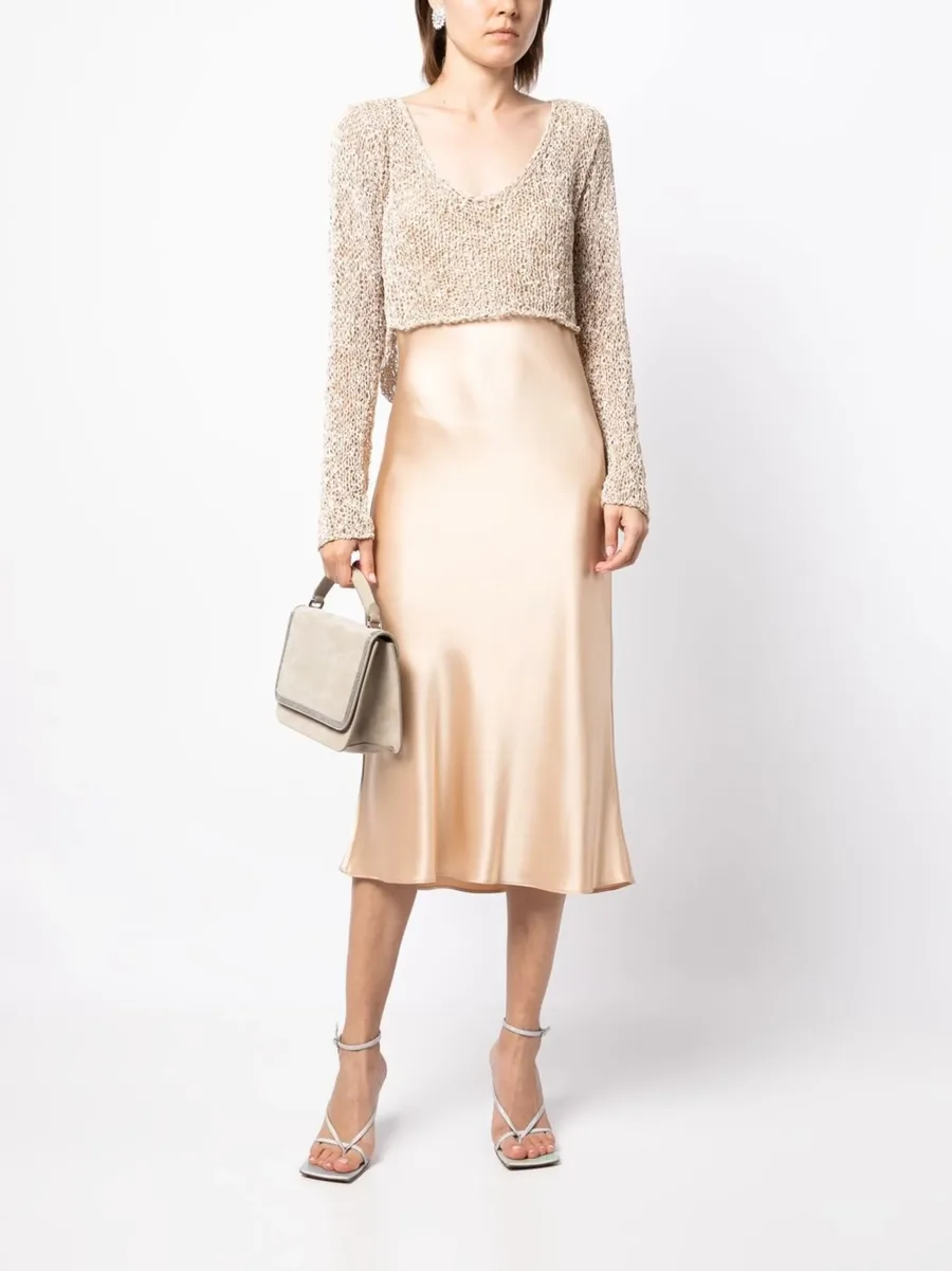 cropped loose-knit jumper 3