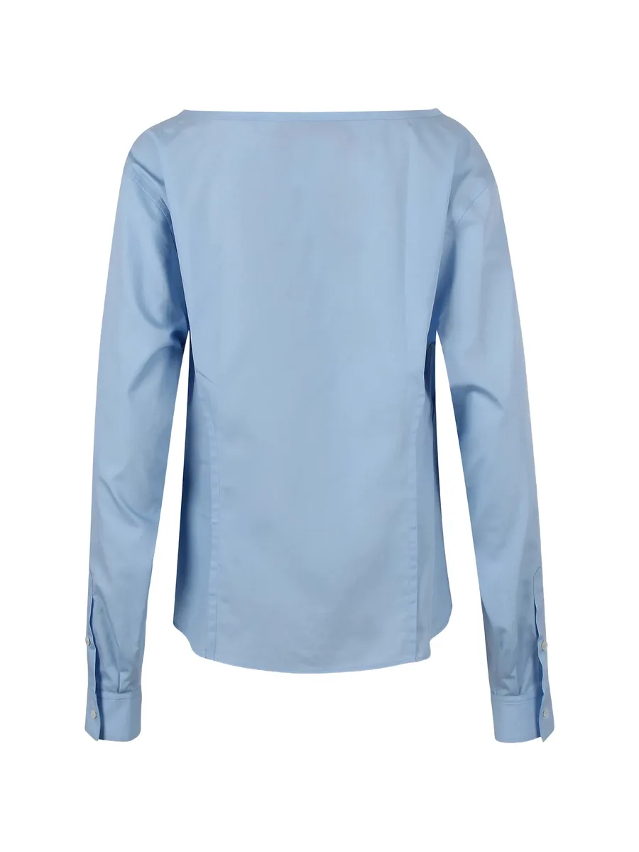 boat-neck button-up blouse 3