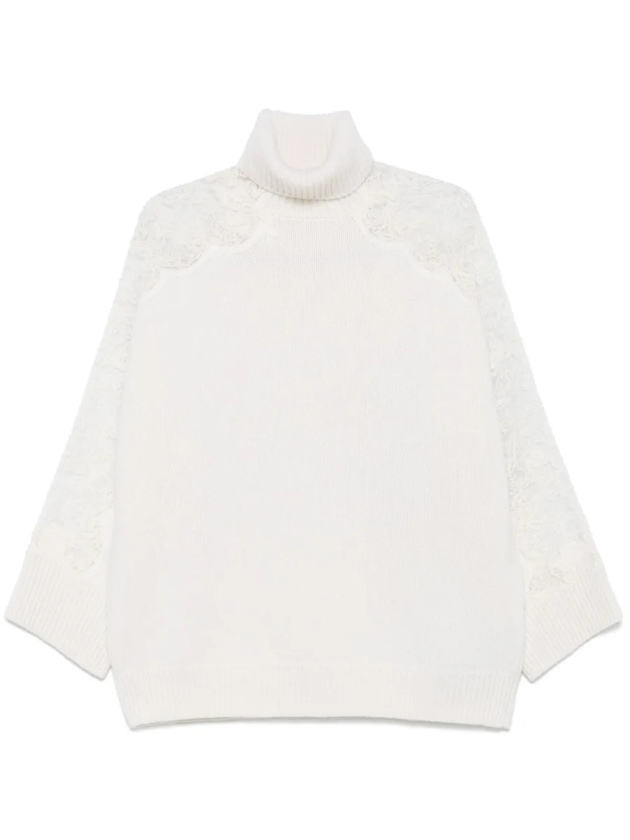 lace-detail sweater 1