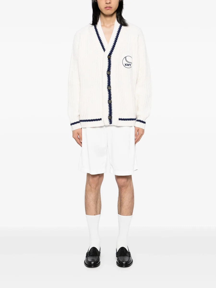 logo patched cardigan 3