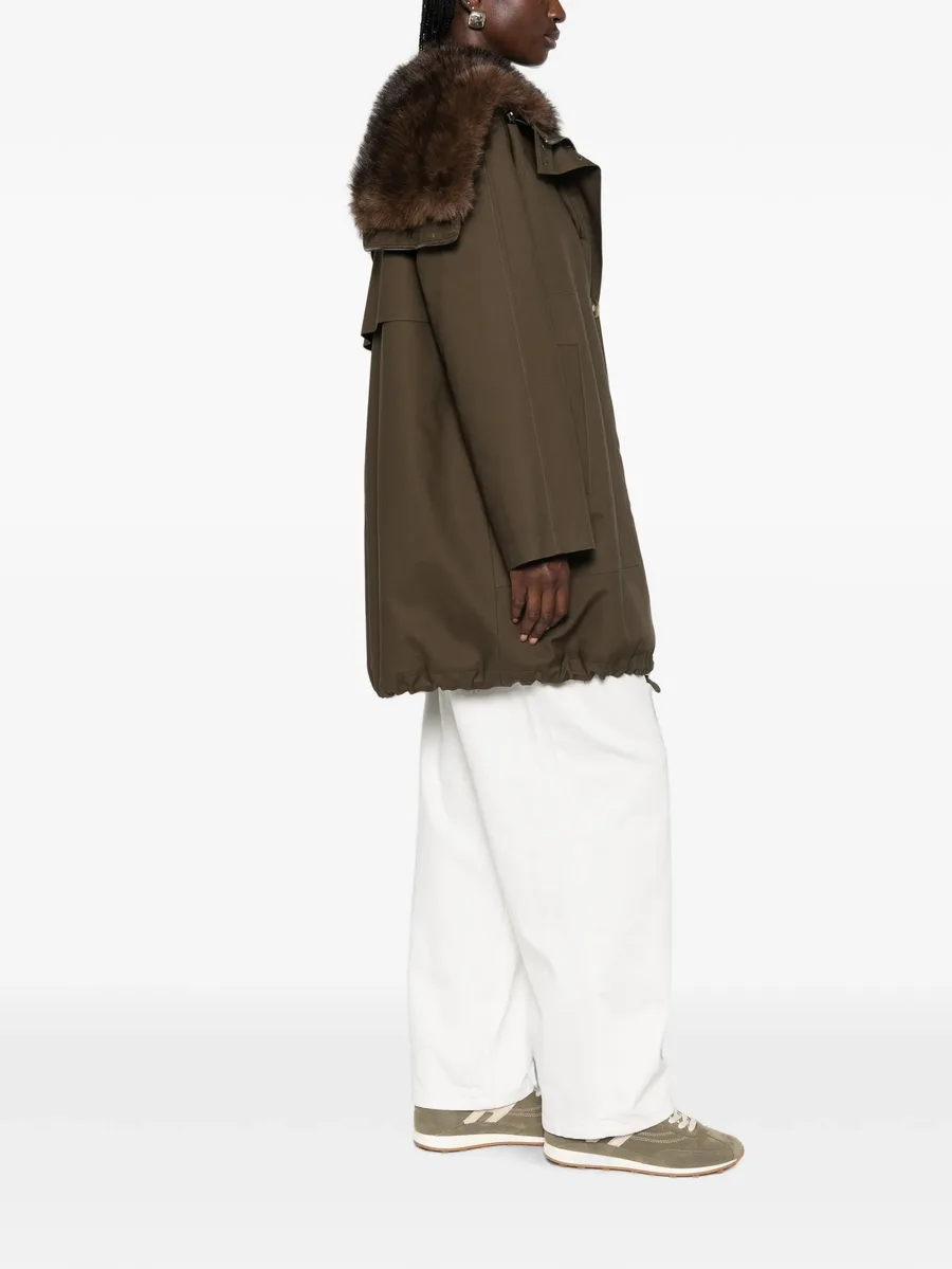 faux-fur trim drawstring coat 2