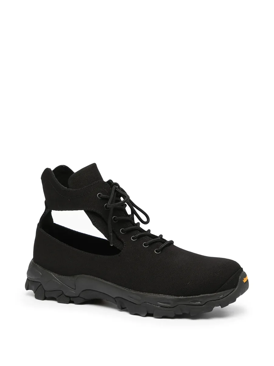 cut-out canvas high-top sneakers 3
