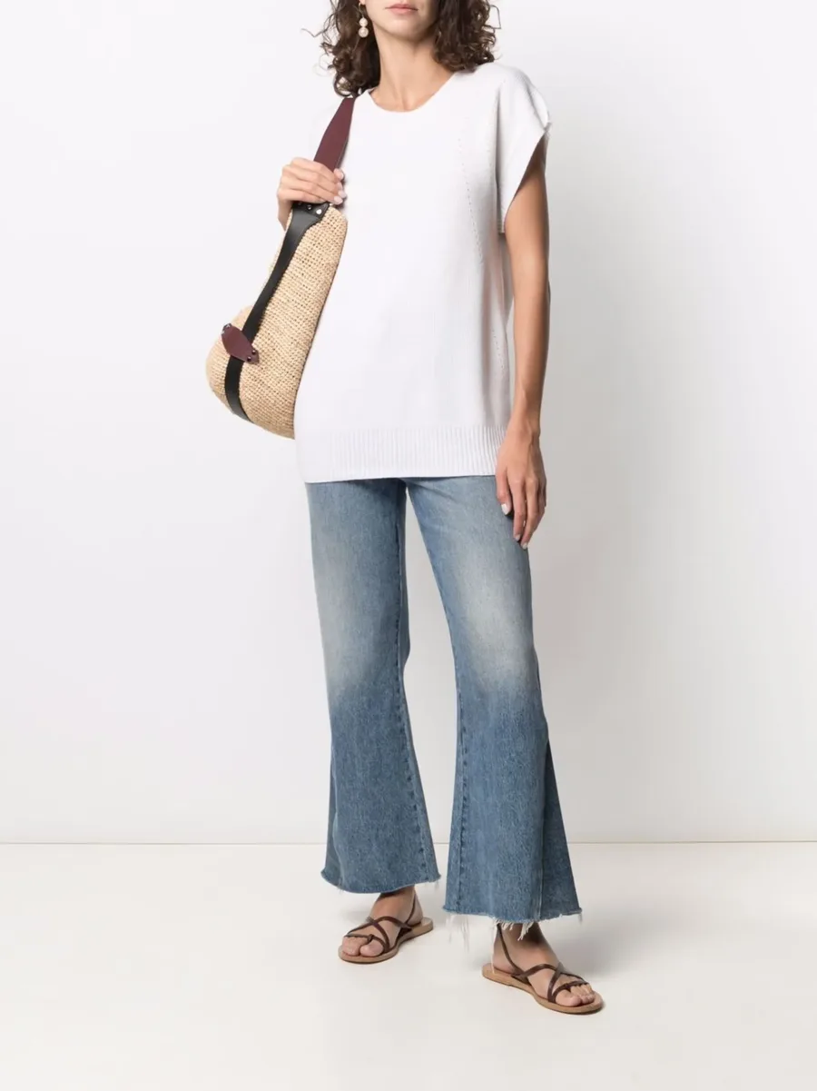 ribbed-knit cashmere T-shirt 4