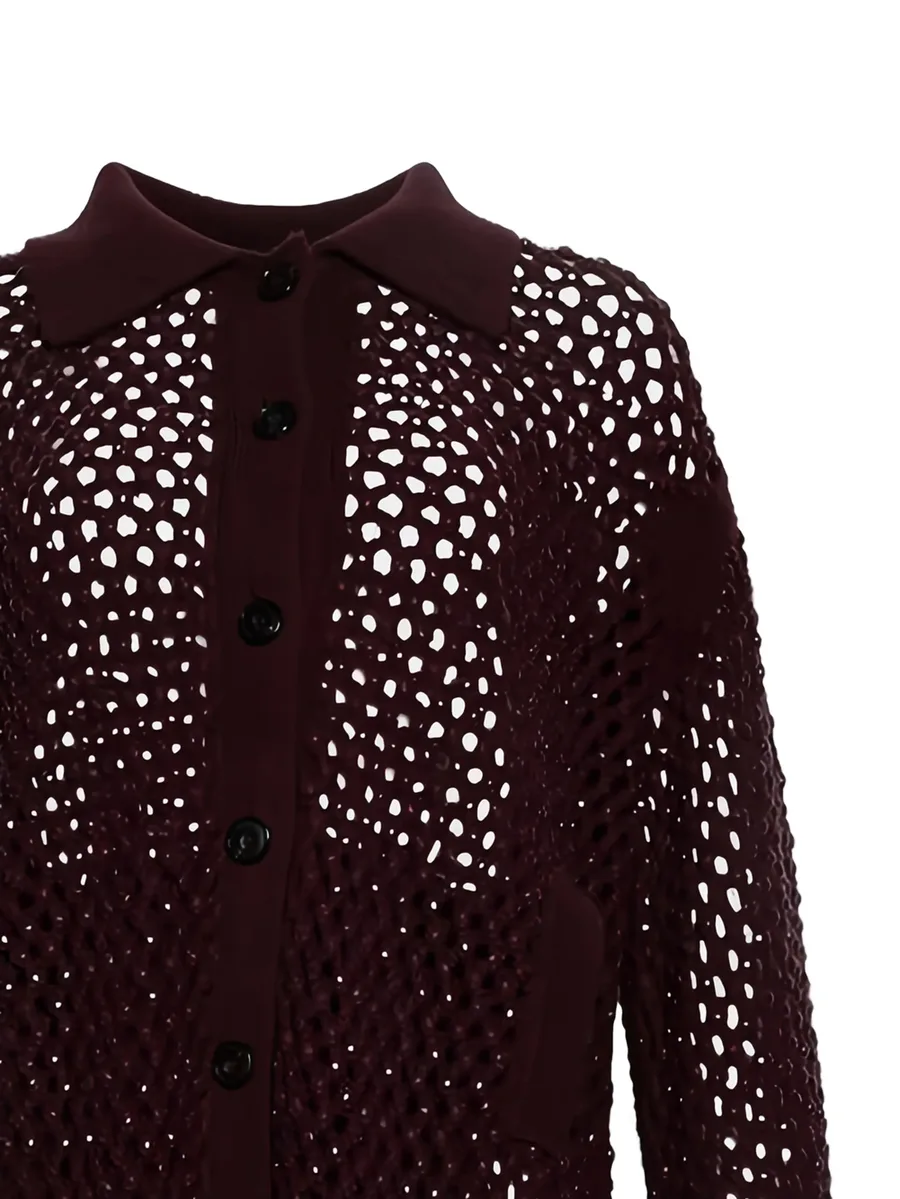 open-knit buttoned cardigan 3