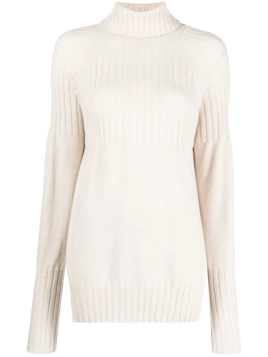 ribbed high-neck cashmere jumper 1