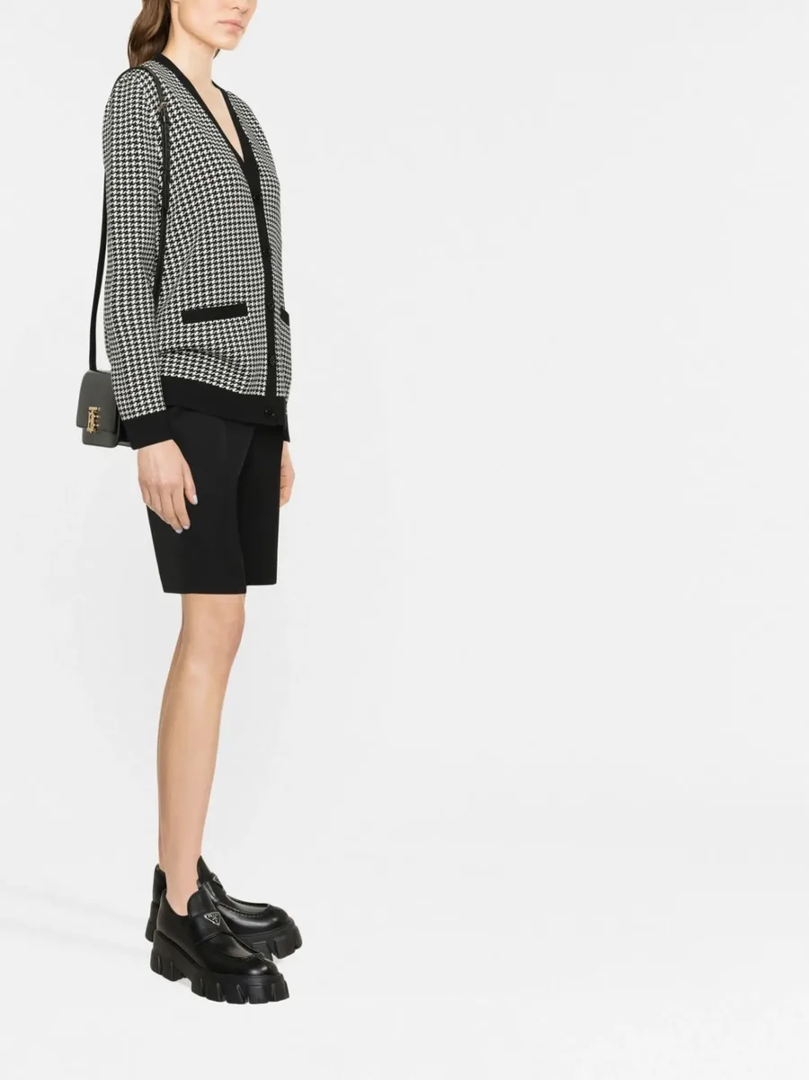 houndstooth single-breasted cardigan 6